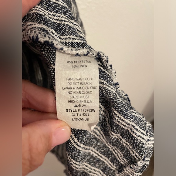 Ces Femme striped gray top size Large - Picture 4 of 8